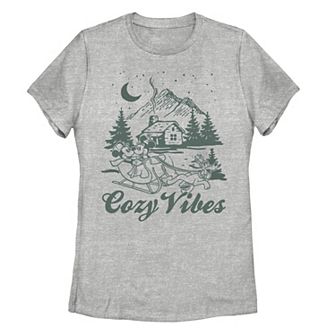 Disney's Mickey and Minnie Mouse Juniors' Cozy Vibes Graphic Tee