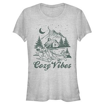 Disney's Mickey and Minnie Mouse Juniors' Cozy Vibes Graphic Tee