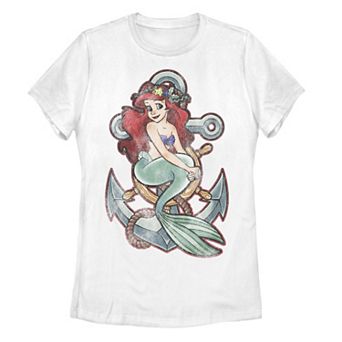 Disney's The Little Mermaid Juniors' Ariel Anchor Portrait Graphic Tee