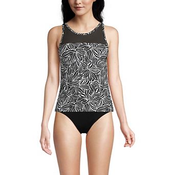 Women's Lands' End Chlorine Resistant Smoothing Control Tankini Swim Top