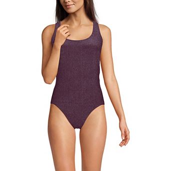Women's Lands' End Tugless Shine One-Piece Swimsuit