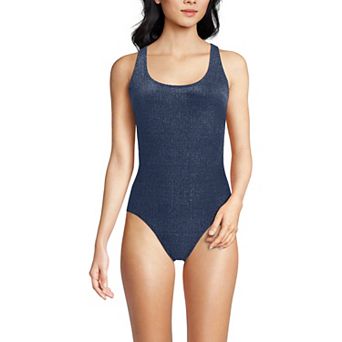 Women's Lands' End Tugless Shine One-Piece Swimsuit