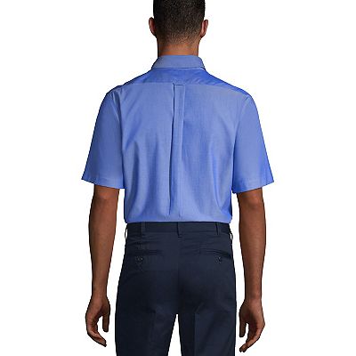 lands end short sleeve dress shirts Men's Short Sleeve Cotton Linen Button Through Camp Collar Shirt