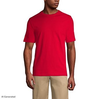 Men's Lands' End Essential Short Sleeve School Uniform T-shirt