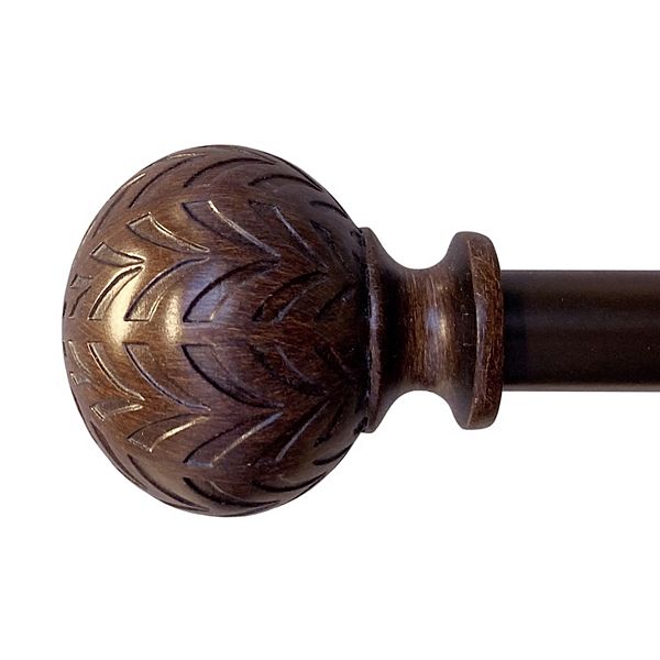 Decopolitan Hermosa 5/8" Adjustable Curtain Rod - Walnut (86-128)