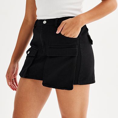 Juniors' Harper & Ivy Mini Twill Cargo Skirt