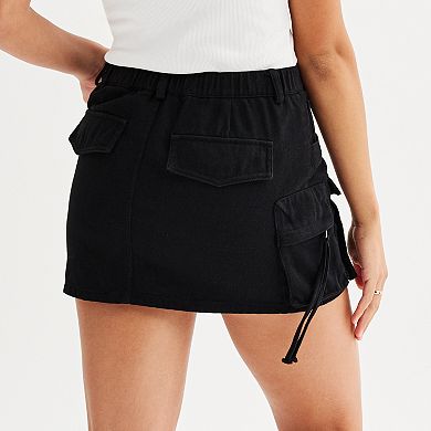 Juniors' Harper & Ivy Mini Twill Cargo Skirt