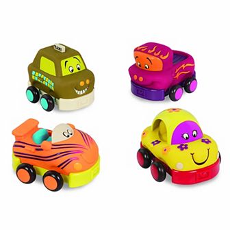 B. toys Wheeee-ls! 4 pc Pull-Back Toy Vehicle Set