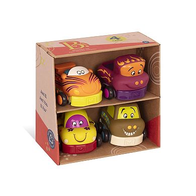 B. toys Wheeee-ls! 4-piece Pull-Back Toy Vehicle Set