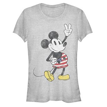 Disney's Mickey Mouse USA Flag Print Shorts Juniors' Graphic Tee