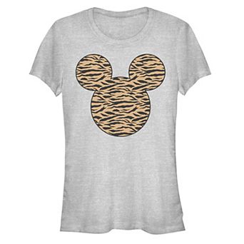 Disney's Mickey Mouse Tiger Print Head Juniors' Graphic Tee