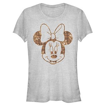 Disney's Minnie Mouse Plaid Floral Print Juniors' Graphic Tee