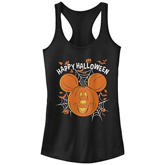 Disney's Mickey Mouse Jack O' Lantern Happy Halloween Juniors' Graphic Racerback Tank