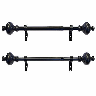 Decopolitan Cardiff 1" Adjustable Curtain Rod Set