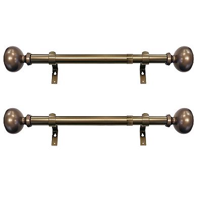 Decopolitan Fairbanks II 1" Adjustable Curtain Rod Set