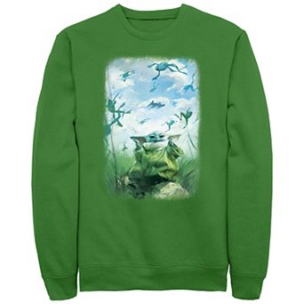 Men's The Mandalorian Grogu And Flying Frogs Graphic Fleece