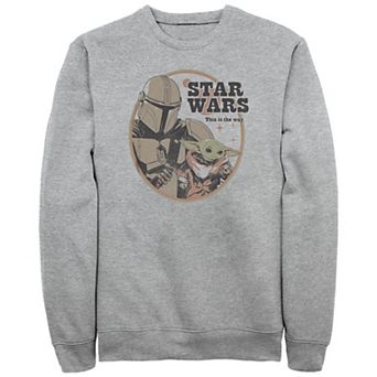 Men's The Mandalorian Mando And Grogu Stamp Graphic Fleece