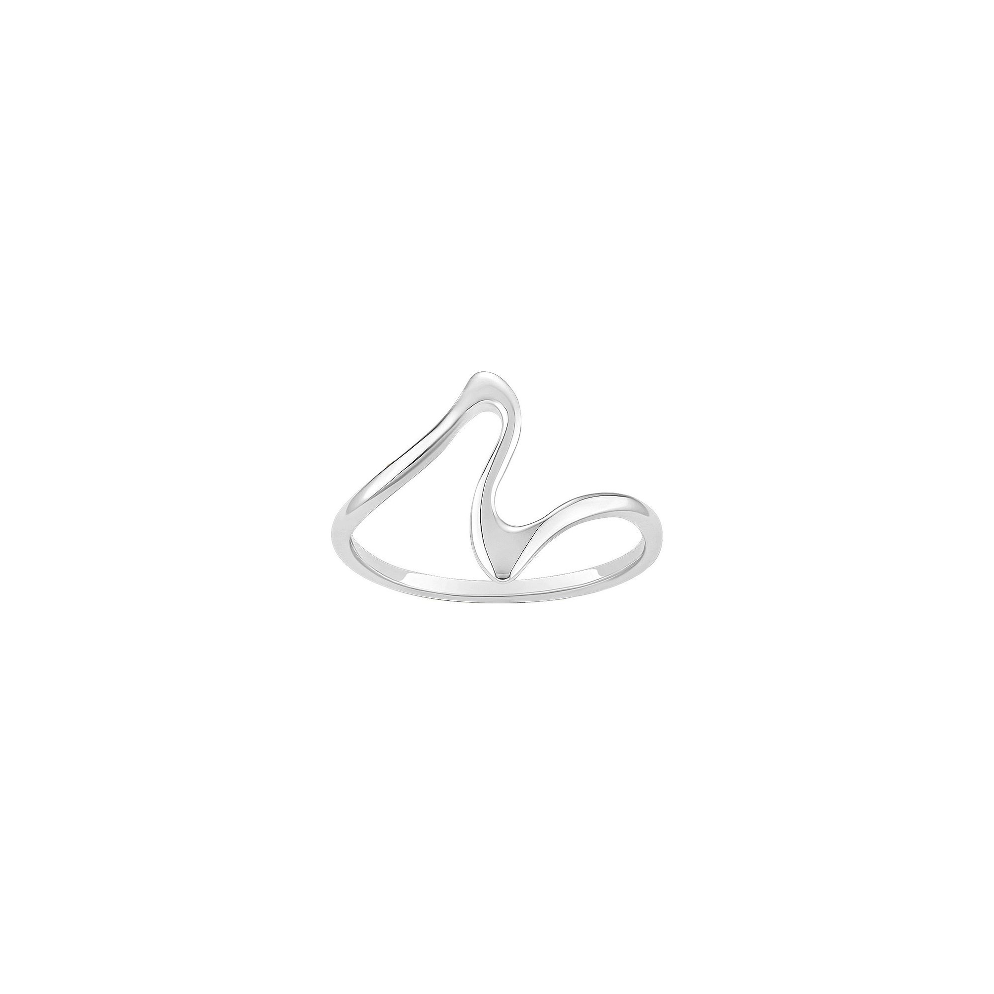 PRIMROSE Sterling Silver Polished Swirl Band Ring, Womens, Size: 9