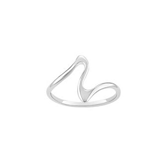 PRIMROSE Sterling Silver Polished Swirl Band Ring