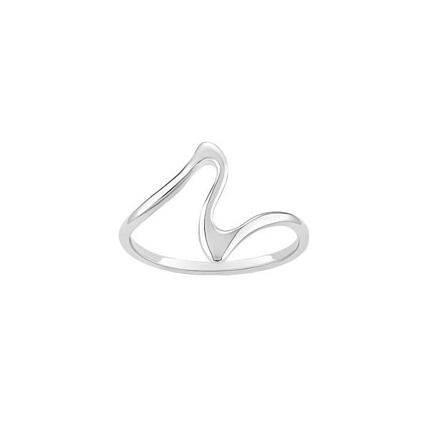 PRIMROSE Sterling Silver Polished Swirl Band Ring - Sterling Silver (7)