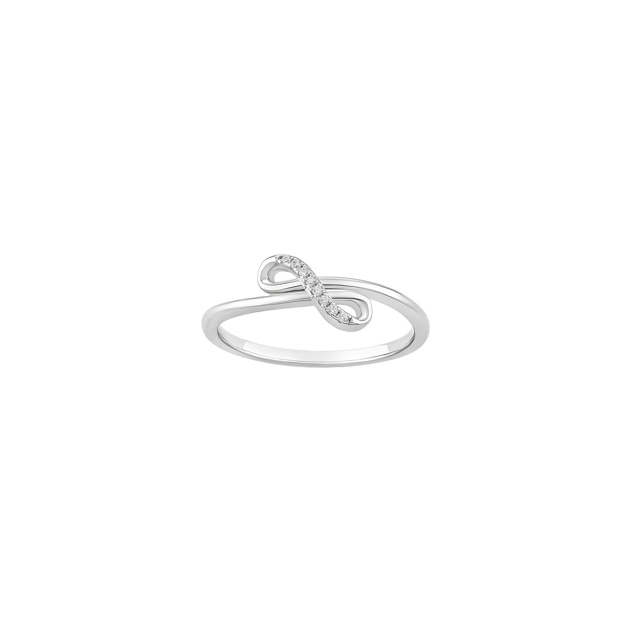 PRIMROSE Sterling Silver Cubic Zirconia Infinity Symbol Ring, Womens, Size