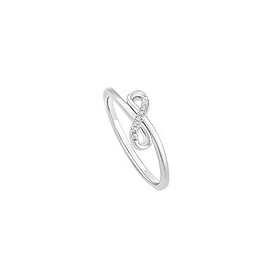 PRIMROSE Sterling Silver Cubic Zirconia Infinity Symbol Ring