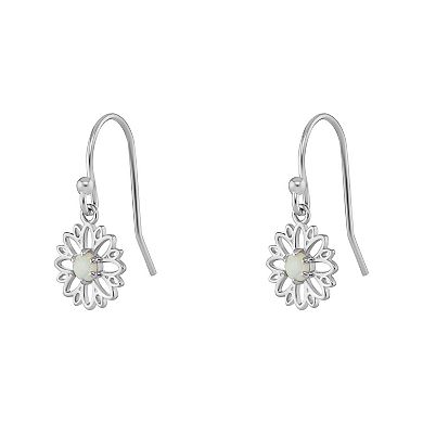 PRIMROSE Sterling Silver Opal Flower Drop Earrings