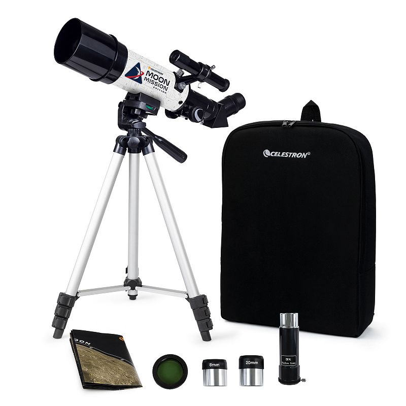 Celestron Moon Mission Travel Scope 60 Telescope with Moon Filter and Moon Map, Black
