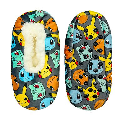 Boys Pokemon Classic Starters Fuzzy Babba Slipper Socks