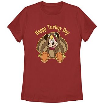 Disney's Mickey Mouse Happy Turkey Day Juniors' Graphic Tee