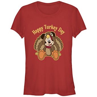 Disney's Mickey Mouse Happy Turkey Day Juniors' Graphic Tee