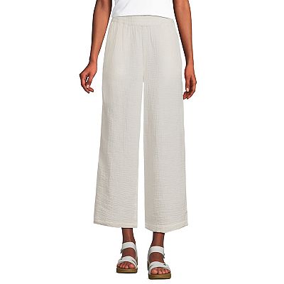 Women s Lands End High Rise Gauze Crop Pants