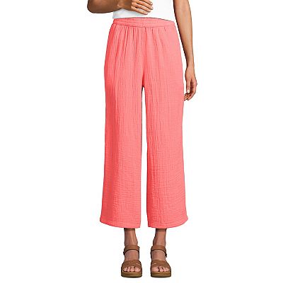 Women's Lands' End High Rise Gauze Crop Pants