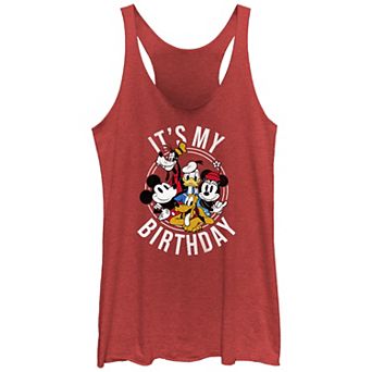 Disney's Mickey Mouse And Friends It's My Birthday Tri-Blend Juniors' Graphic Racerback Tank