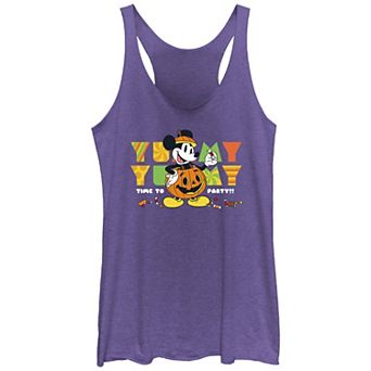 Disney's Mickey Mouse Yummy Yummy Pumpkin Costume Tri-Blend Juniors' Graphic Racerback Tank