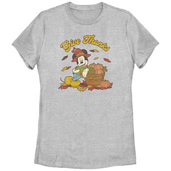 Disney's Mickey Mouse Thankful Vibes Juniors' Graphic Tee