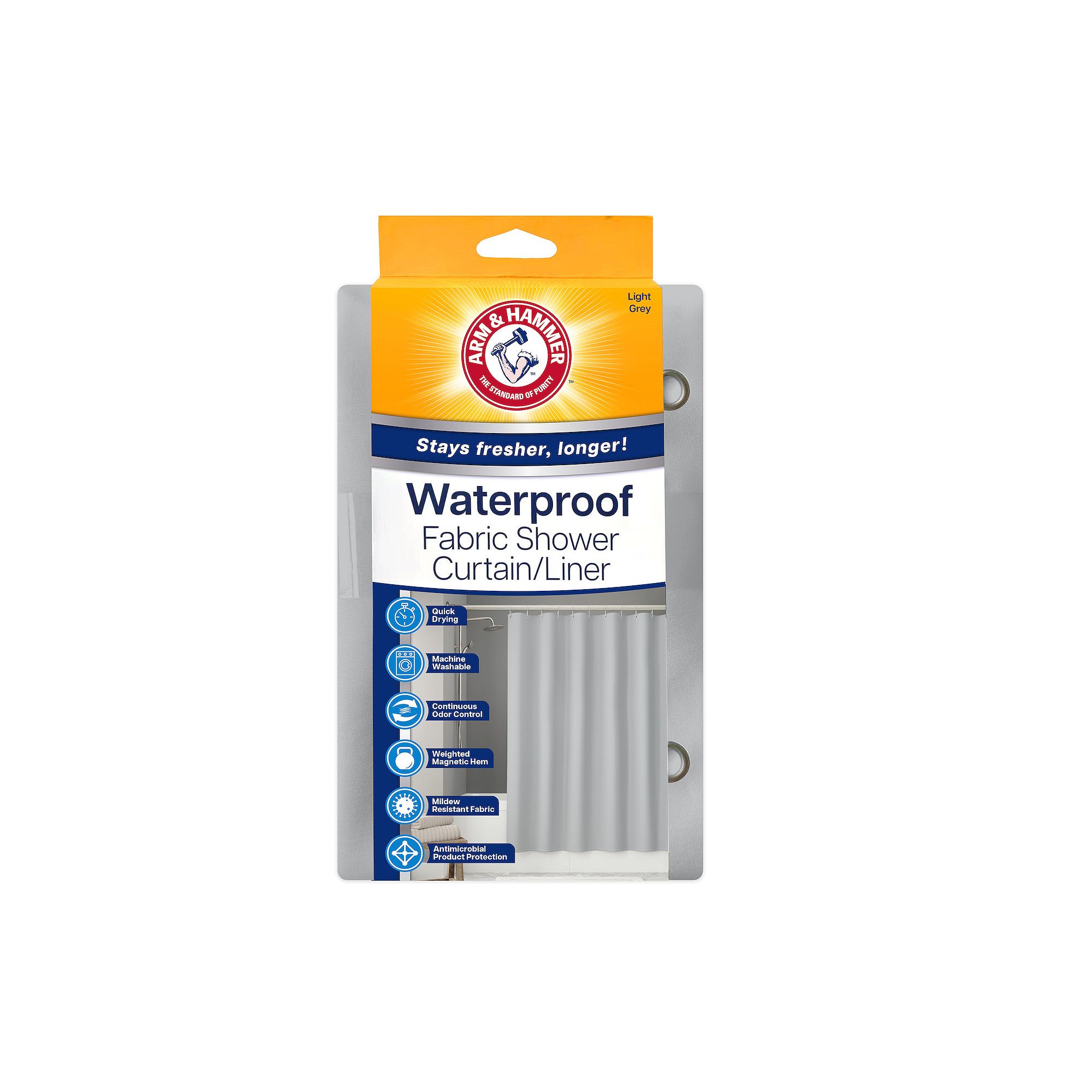 Arm & Hammer Waterproof Polyester Shower Curtain Liner, Size: 70X72, L