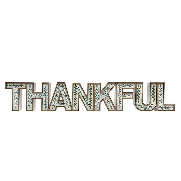 Celebrate Together™ Fall "Thankful" Faux Wood Table Decor - Multi