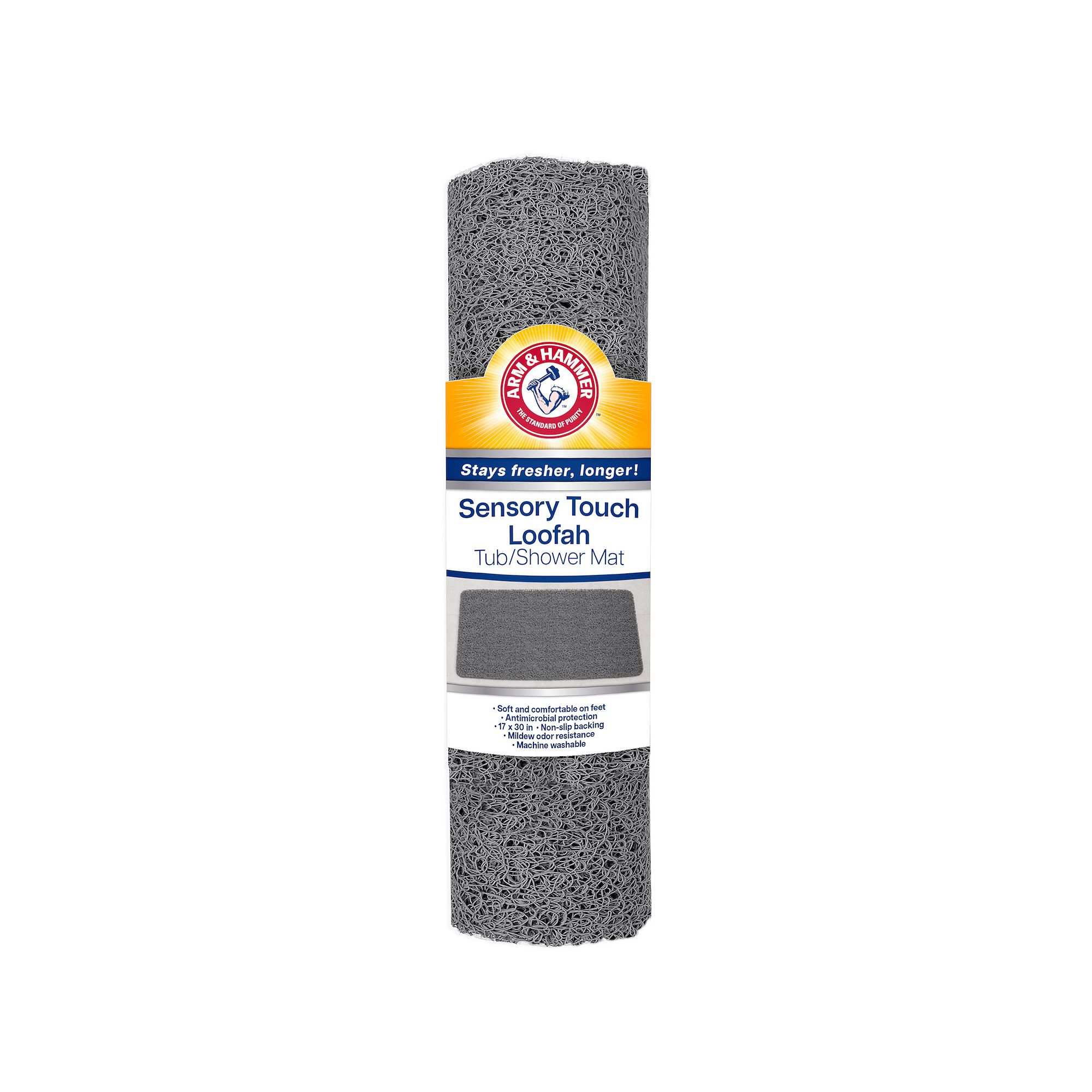 Arm & Hammer Sensory Touch Loofah Tub / Shower Mat, Gray