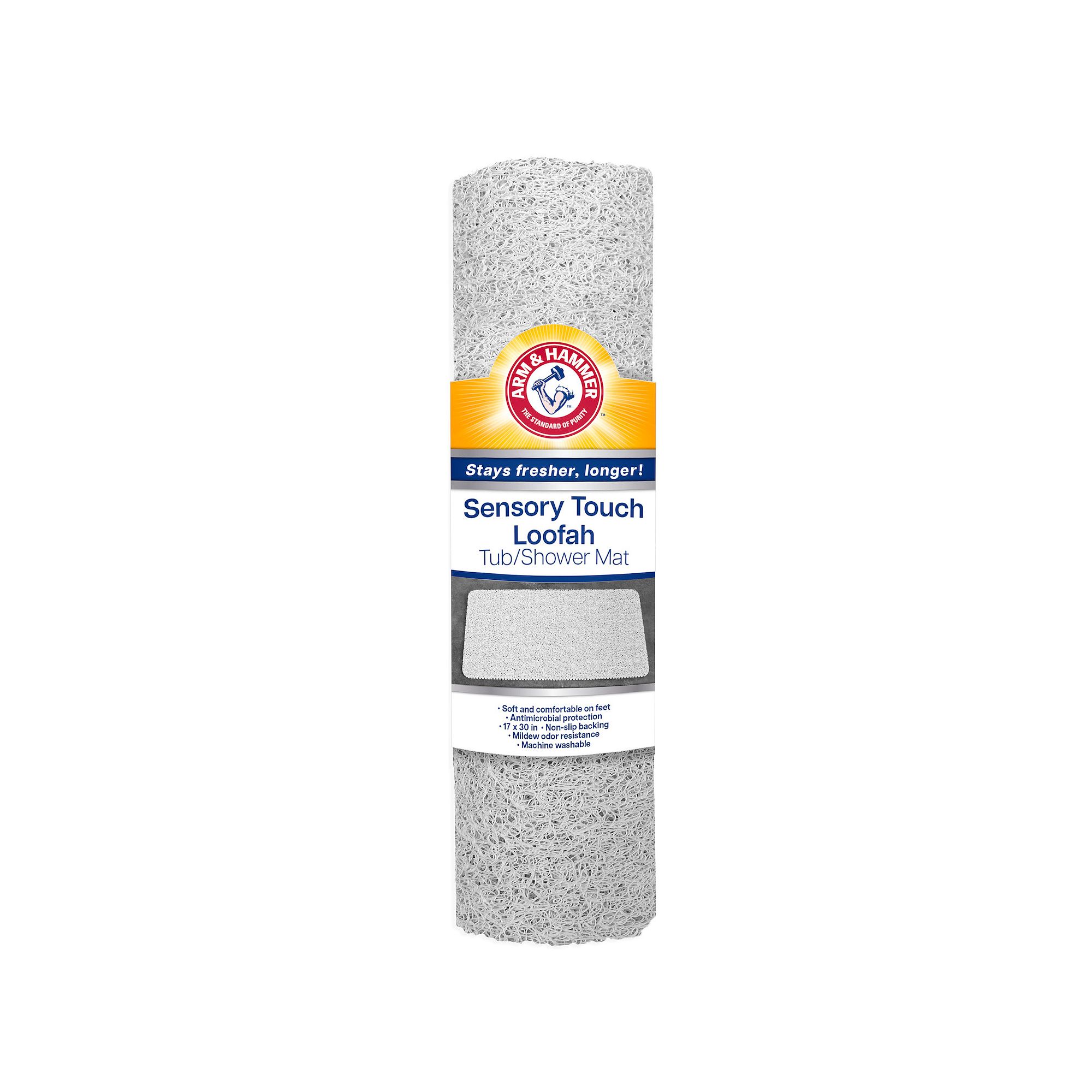 Arm & Hammer Sensory Touch Loofah Tub / Shower Mat, White
