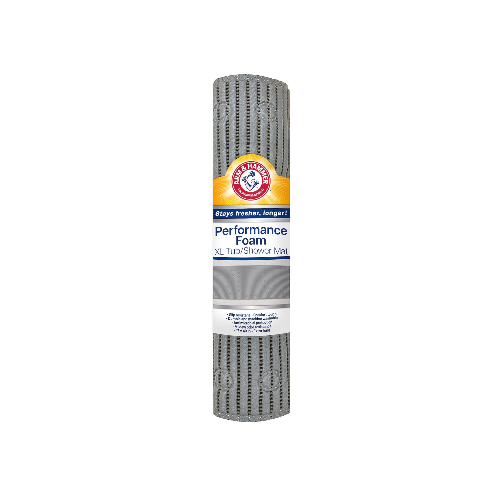 Arm & Hammer Performance Foam Ribbed Tub / Shower Mat, Gray