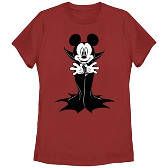 Disney's Mickey Mouse In Vampire Costume Juniors' Graphic Tee