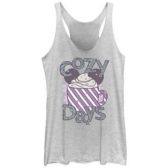 Disney's Mickey Mouse Cozy Days Hot Cocoa Tri-Blend Juniors' Graphic Racerback Tank