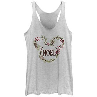 Disney's Mickey Mouse Noel Wreath Tri-Blend Juniors' Graphic Racerback Tank