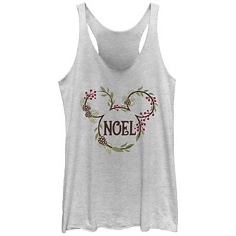 Disney's Mickey Mouse Noel Wreath Tri-Blend Juniors' Graphic Racerback Tank