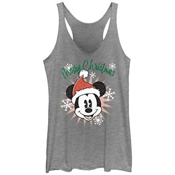 Disney's Mickey Mouse Merry Christmas Tri-Blend Juniors' Graphic Racerback Tank
