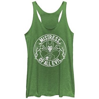 Disney's Villains Maleficent Mistress Of All Evil Stamp Tri-Blend Juniors' Graphic Racerback Tank