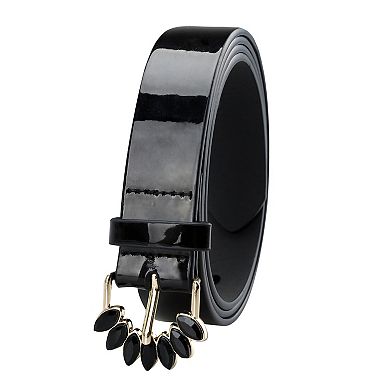 Women's LC Lauren Conrad Bejeweled Buckle Faux-Leather Harness Belt
