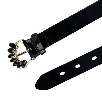 Women's LC Lauren Conrad Bejeweled Buckle Faux-Leather Harness Belt