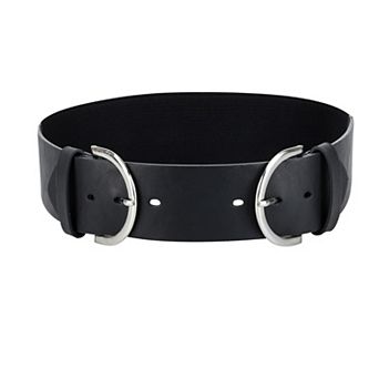 Women's LC Lauren Conrad Double Harness Buckle Wide Stretch Waist Belt